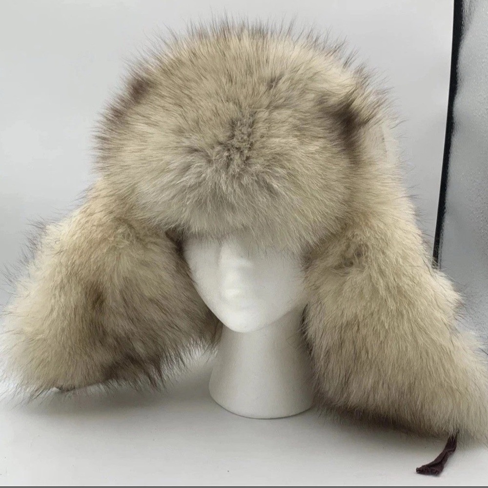VTG Russian USHANKA Snow winter hat, Fur Trapper Hat, Unknown Material - 90’s